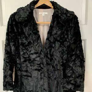 Cabi Black Faux Fur Coat, Size M